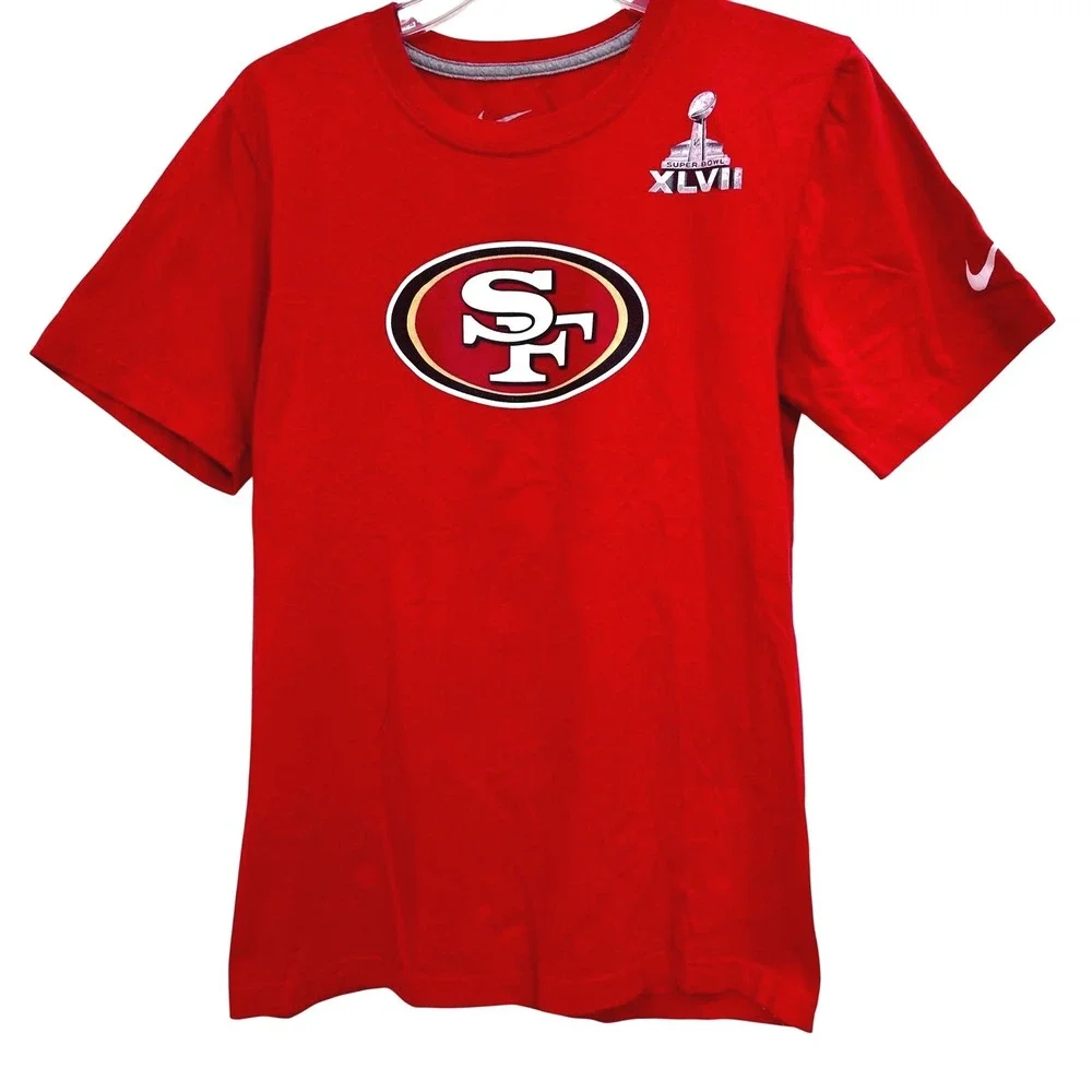 Nike Mens San‎ Francisco 49ers Colin Kaepernick Super Bowl XLVII T-Shirt Red S